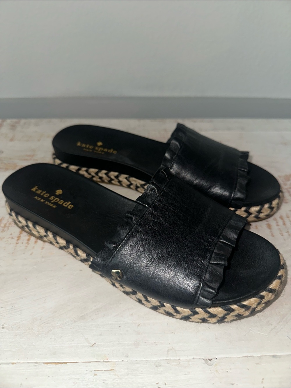 Kate Spade leather slides